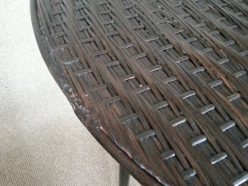 Pamono French Rattan and Iron Bistro Table, 1950s> Garden Tables