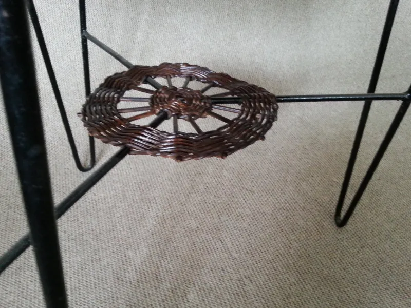 Pamono French Rattan and Iron Bistro Table, 1950s> Garden Tables