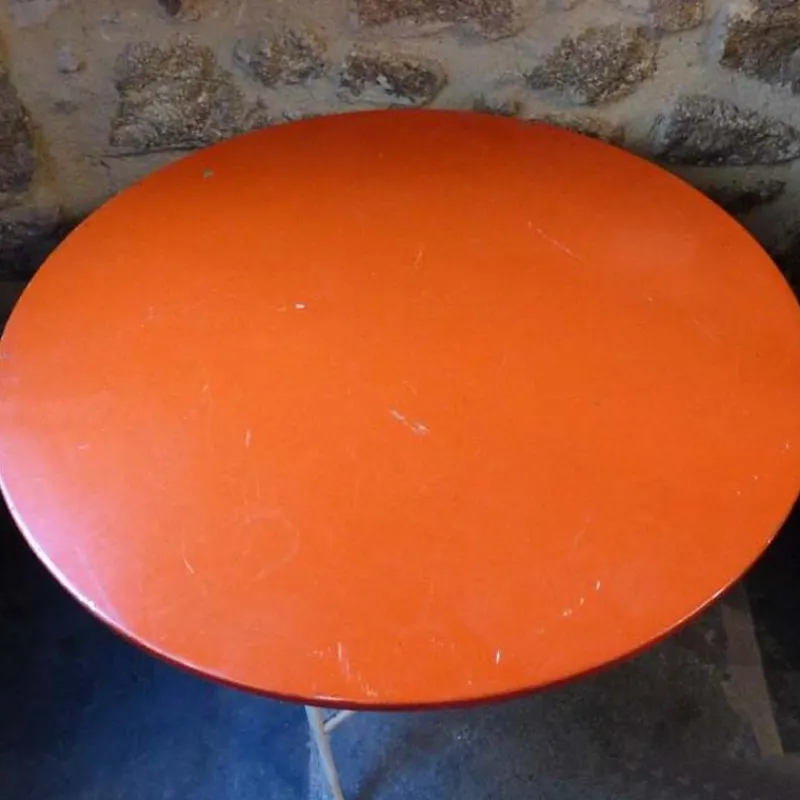 Pamono French Red Foldable Metal Table