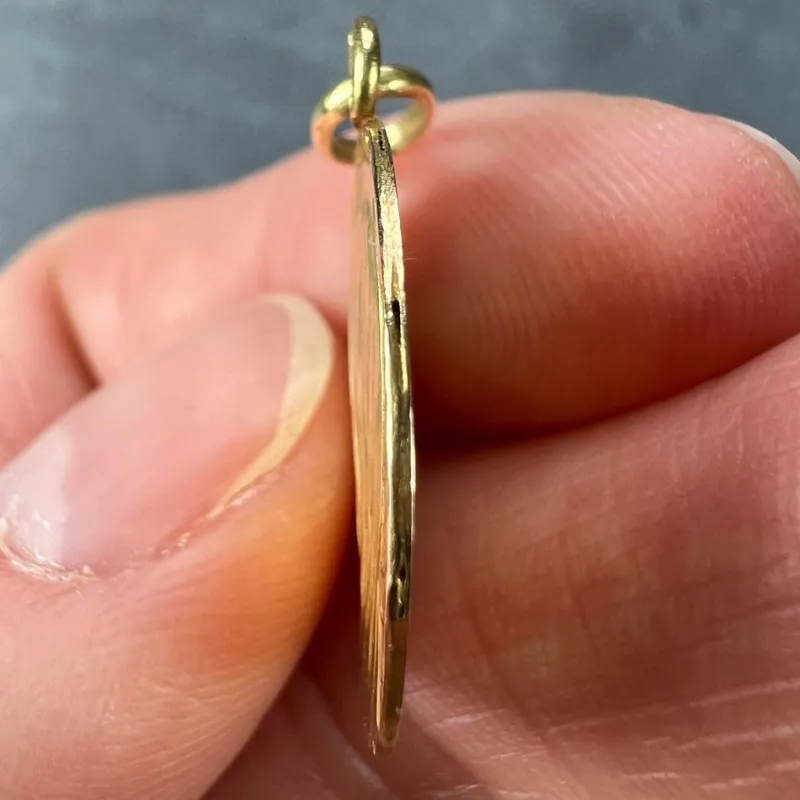 Pamono French Religious Virgin Mary 18k Yellow Gold Medal Pendant, 1890s> Necklaces