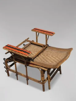 New Pamono French Riviera Chaise Lounge in Bamboo and Rattan, 1910