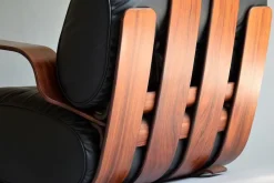Pamono French Rocking Chair in Plywood and Leather, 1970s><noscript><img width=