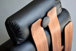 Pamono French Rocking Chair in Plywood and Leather, 1970s><noscript><img width=