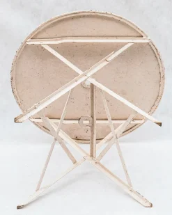 Clearance Pamono French Round Metal Garden Table, 1940s
