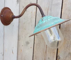 Pamono French Rusty Outdoor Copper Barn Lamp Light> Garden Lighting