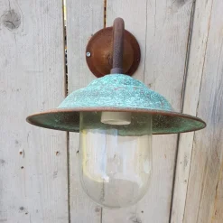 Pamono French Rusty Outdoor Copper Barn Lamp Light><noscript><img width=
