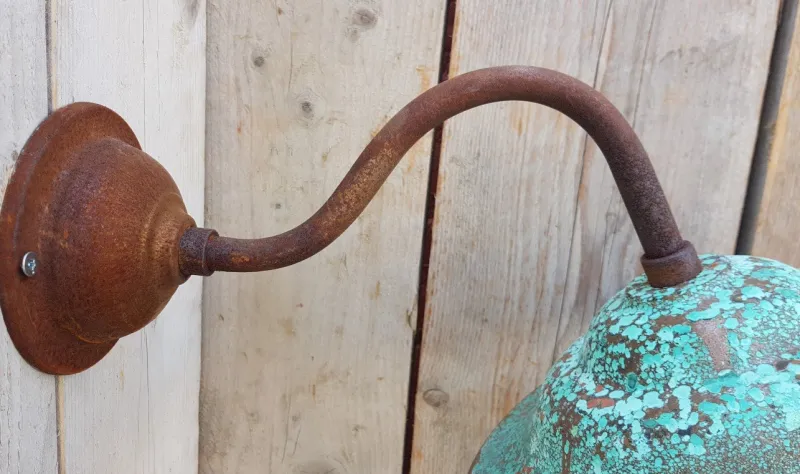 Pamono French Rusty Outdoor Copper Barn Lamp Light> Garden Lighting
