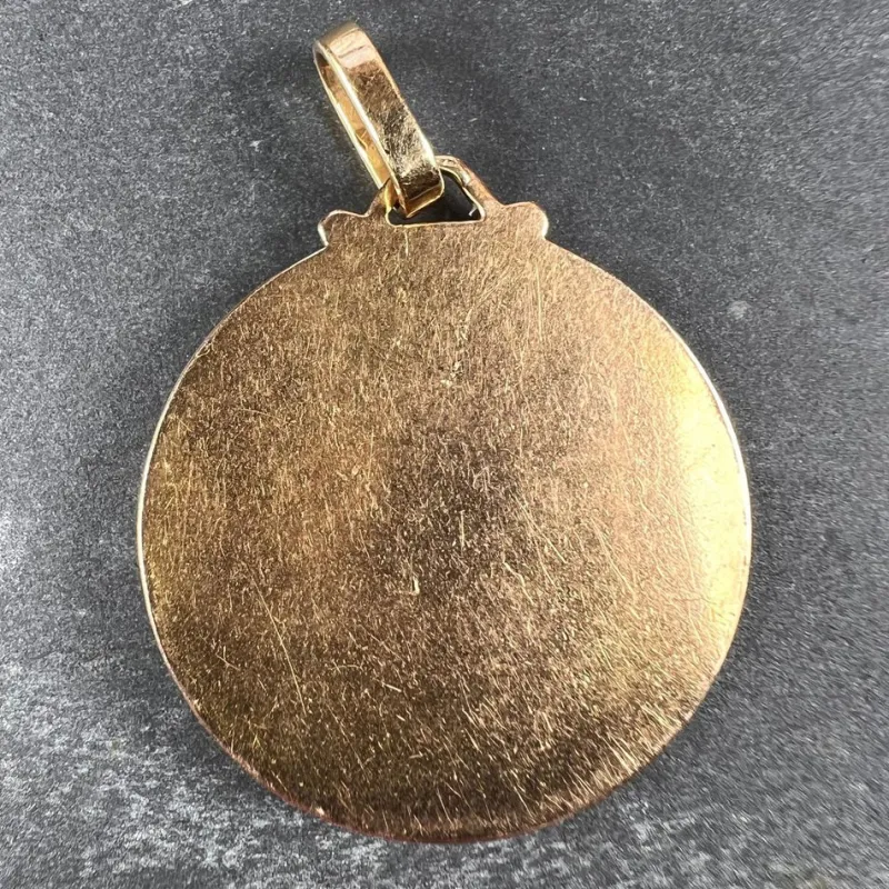 Hot Pamono French Saint Christopher 18k Yellow Gold Charm Pendant, 1950s