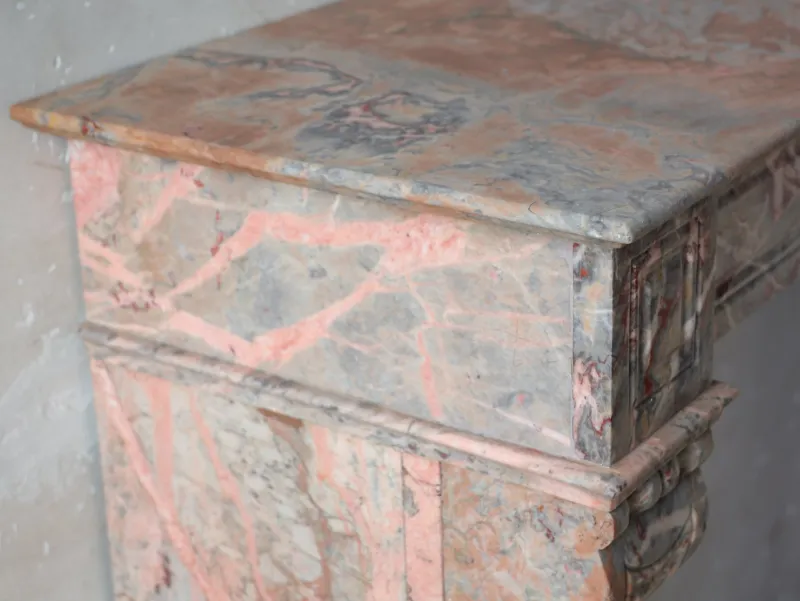 Pamono French Sarrancolin Marble Modillion Fireplace, 1890s> Fireplaces And Mantels