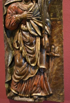 Sale Pamono French School Artist, High Relief of Saint Barbara, 1500s-1600s, Oak