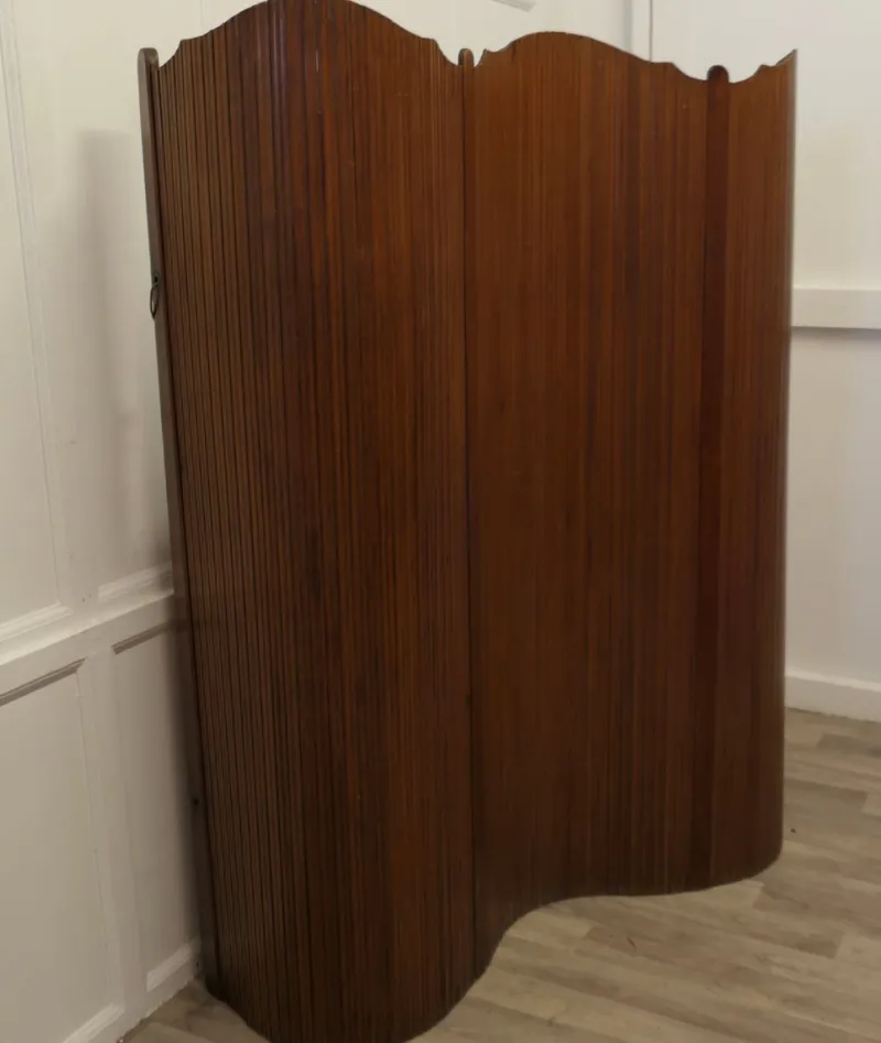 Discount Pamono French Self Supporting Vertical Tambour Screen, 1950s