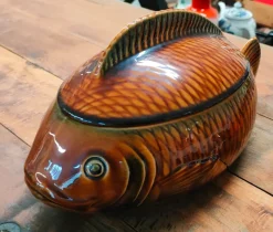 Discount Pamono French Service in the Shape of a Fish in Majolica from Sarreguemines, 1970s, Set of 15