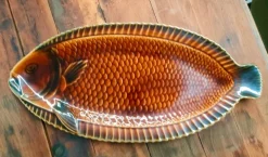 Discount Pamono French Service in the Shape of a Fish in Majolica from Sarreguemines, 1970s, Set of 15