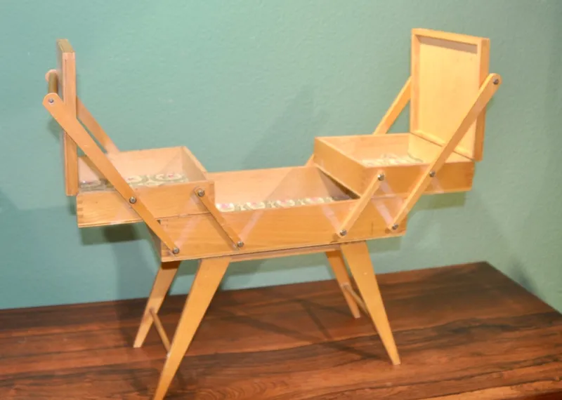 Pamono French Sewing Box with Removable Legs, 1960s