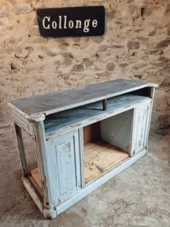 Clearance Pamono French Shop Counter in Oak and Zinc, 1900s