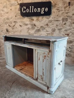 Clearance Pamono French Shop Counter in Oak and Zinc, 1900s