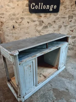 Clearance Pamono French Shop Counter in Oak and Zinc, 1900s