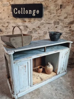 Clearance Pamono French Shop Counter in Oak and Zinc, 1900s