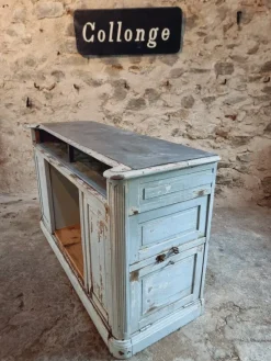 Clearance Pamono French Shop Counter in Oak and Zinc, 1900s