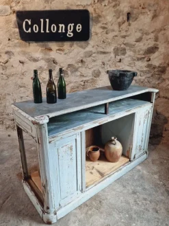 Clearance Pamono French Shop Counter in Oak and Zinc, 1900s