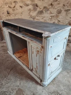 Clearance Pamono French Shop Counter in Oak and Zinc, 1900s