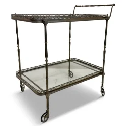 Pamono French Silvered Drinks Trolley, 1960s> Serving Bar Carts & Trolleys