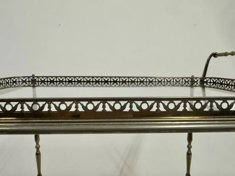 Pamono French Silvered Drinks Trolley, 1960s> Serving Bar Carts & Trolleys