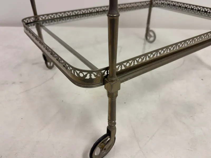 Pamono French Silvered Drinks Trolley, 1960s> Serving Bar Carts & Trolleys