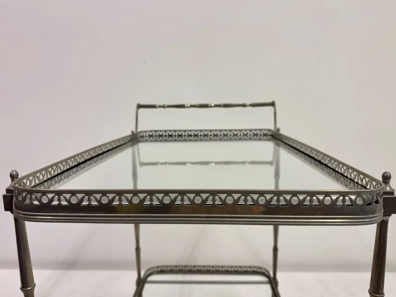 Pamono French Silvered Drinks Trolley, 1960s> Serving Bar Carts & Trolleys