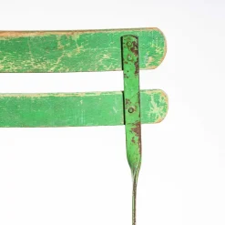 Pamono French Slatted Green Outdoor Folding Chairs, 1950s, Set of 4><noscript><img width=