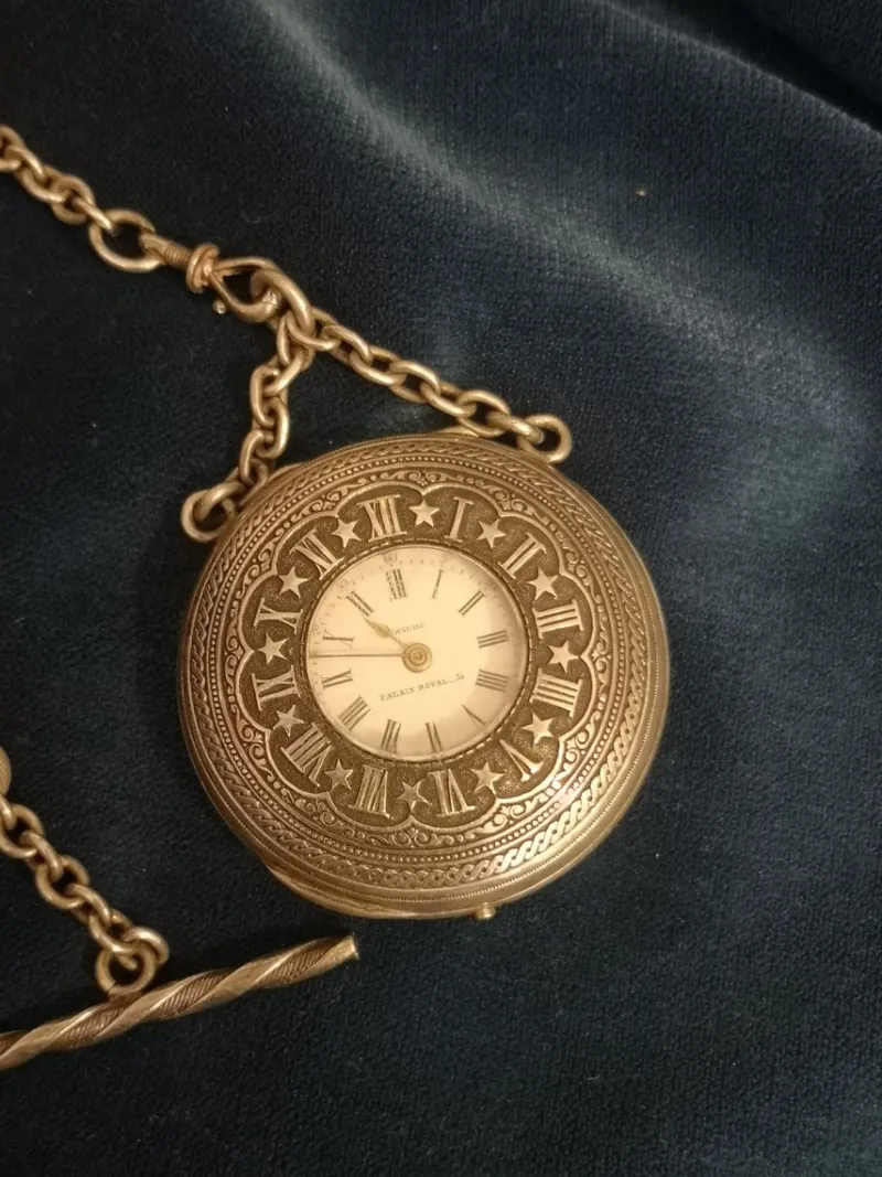 Online Pamono French Sterling Silver Pocket Watch with Chain