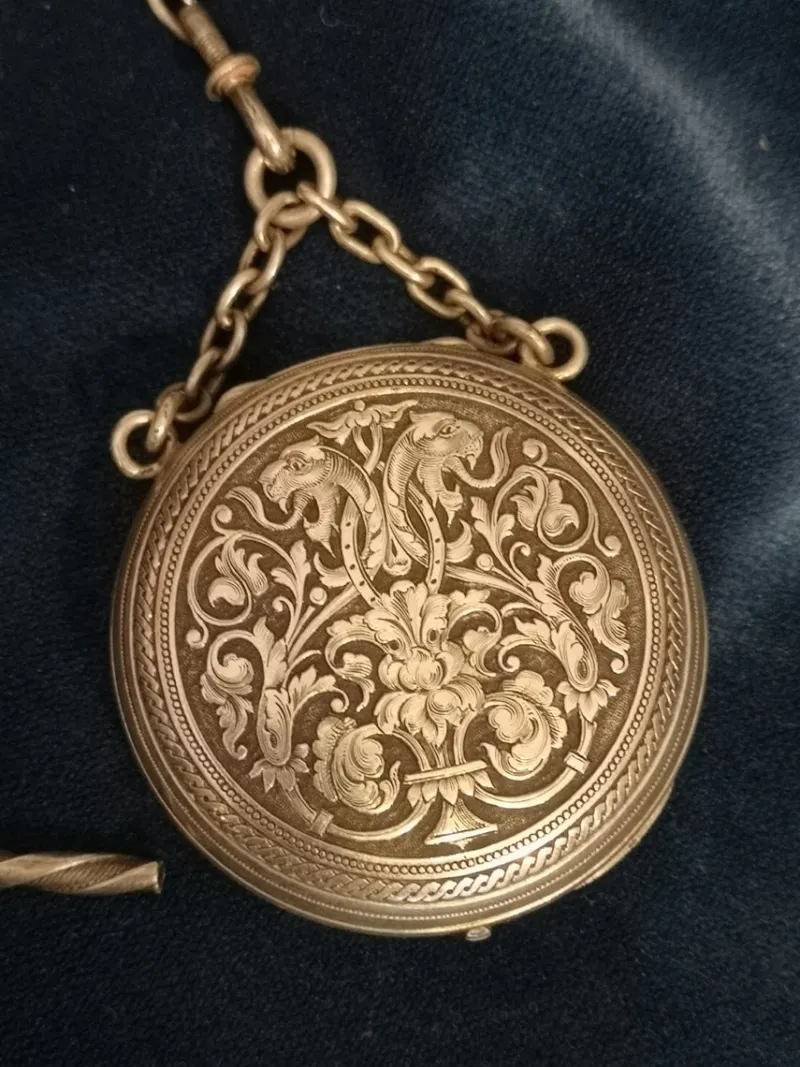 Online Pamono French Sterling Silver Pocket Watch with Chain