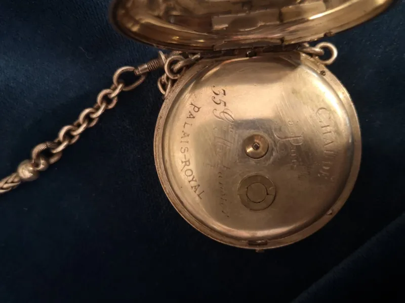 Online Pamono French Sterling Silver Pocket Watch with Chain