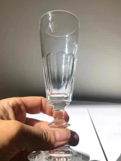 Pamono French 19th Century Crystal Champagne Flutes attributed to Baccarat, 1890s><noscript><img width=