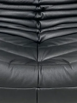 Pamono French Togo Living Room Set in Black Leather by Michel Ducaroy for Ligne Roset., Set of 3><noscript><img width=