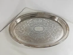 Pamono French Tray in Silver from Christofle Fleuron> Cutlery & Serving Utensils