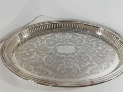 Pamono French Tray in Silver from Christofle Fleuron> Cutlery & Serving Utensils