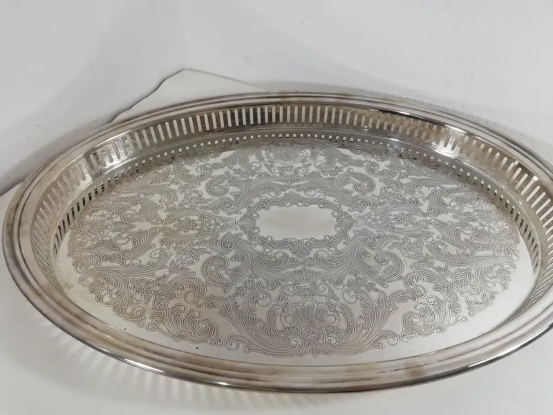 Pamono French Tray in Silver from Christofle Fleuron> Cutlery & Serving Utensils