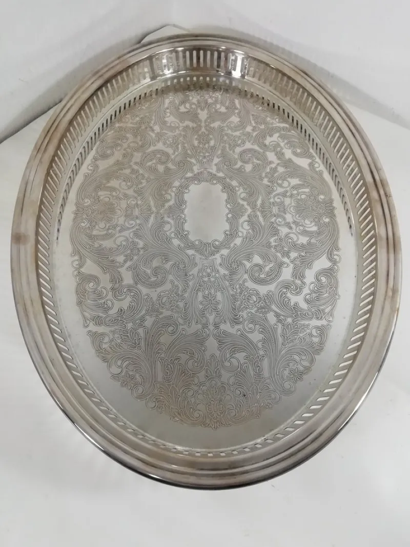 Pamono French Tray in Silver from Christofle Fleuron> Cutlery & Serving Utensils