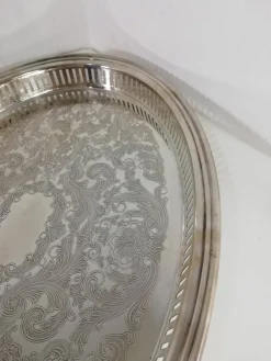 Pamono French Tray in Silver from Christofle Fleuron><noscript><img width=