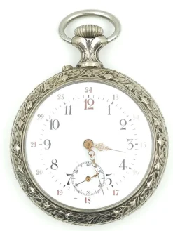 Pamono French Tribaudeau Besançon Pocket Watch in Nickel Silver Case, 1900s> Watches