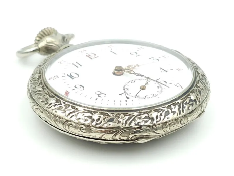 Pamono French Tribaudeau Besançon Pocket Watch in Nickel Silver Case, 1900s> Watches