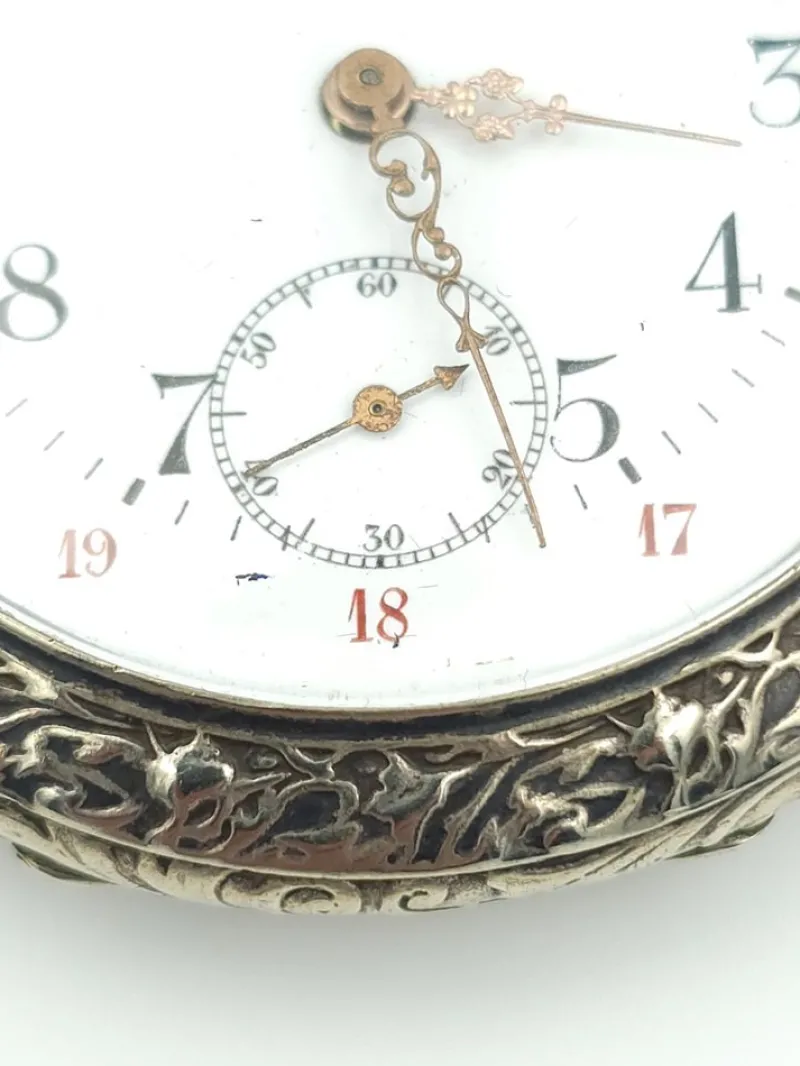 Pamono French Tribaudeau Besançon Pocket Watch in Nickel Silver Case, 1900s> Watches