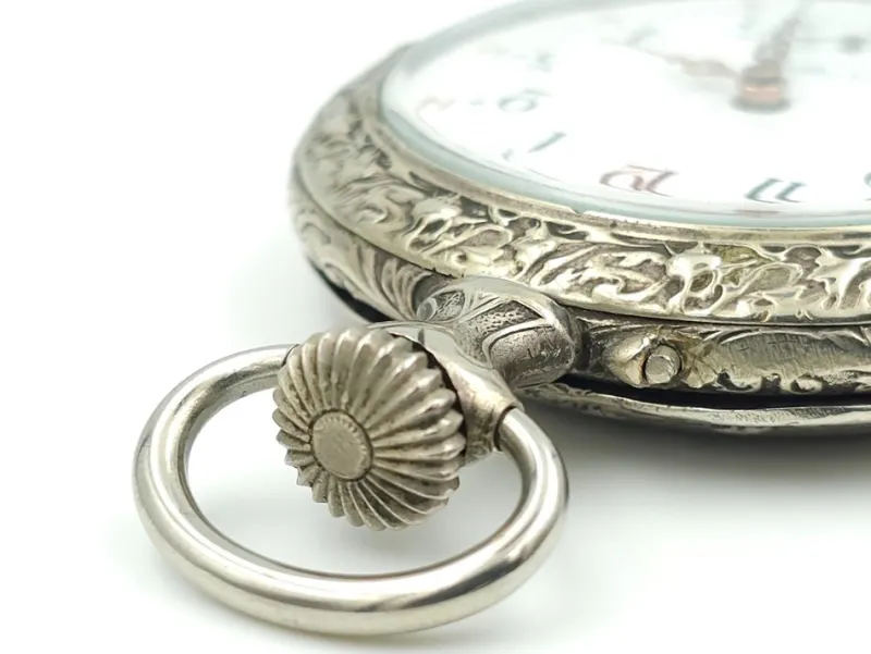 Pamono French Tribaudeau Besançon Pocket Watch in Nickel Silver Case, 1900s> Watches