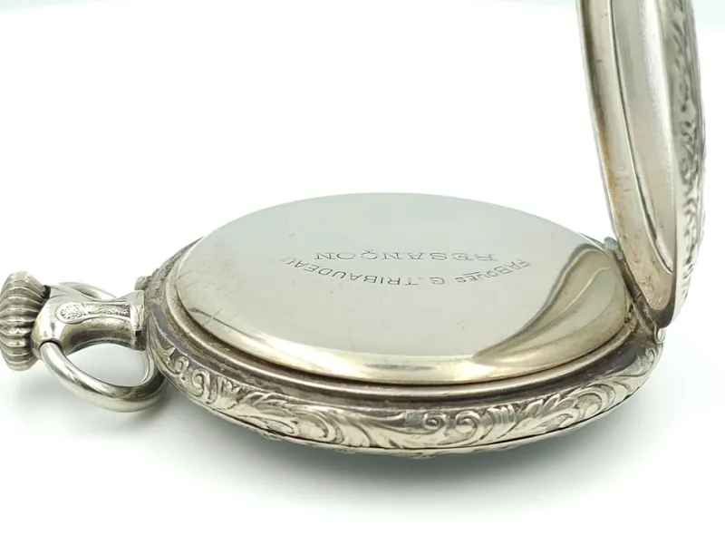 Pamono French Tribaudeau Besançon Pocket Watch in Nickel Silver Case, 1900s> Watches