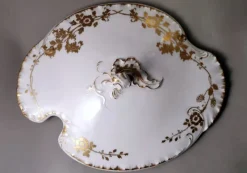 Pamono French Tureen in White Porcelain and Gold Decoration from Haviland & Co., 1902