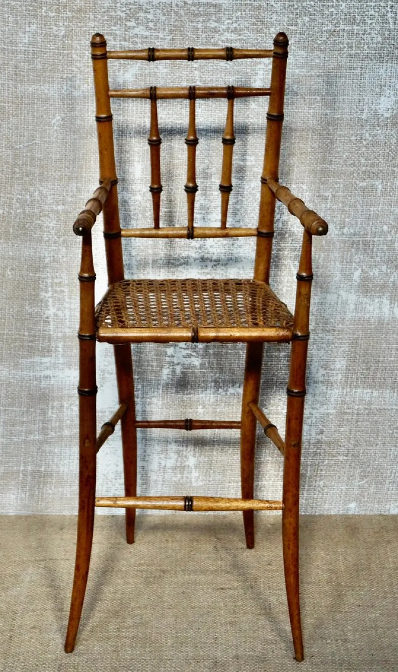 Online Pamono French Victorian Faux Bamboo Dolls Highchair