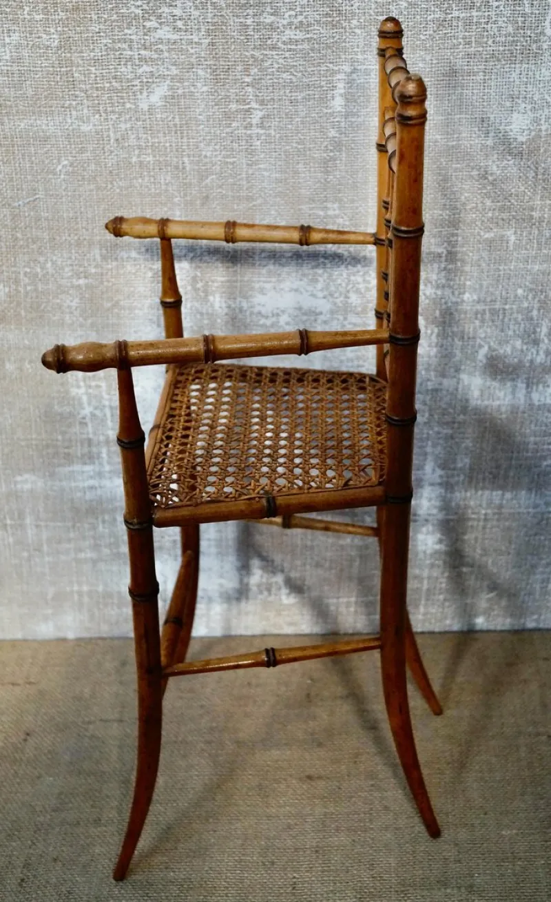 Online Pamono French Victorian Faux Bamboo Dolls Highchair