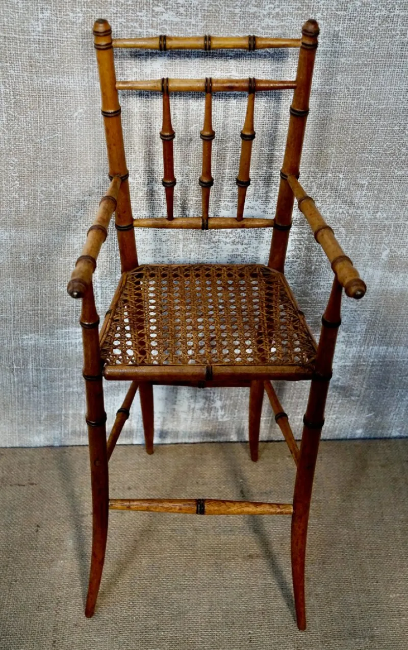 Online Pamono French Victorian Faux Bamboo Dolls Highchair