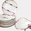 Pamono French Victorian Ironstone Asparagus Plate from Sarreguemines, Set of 10> Dinner Plates & Bowls